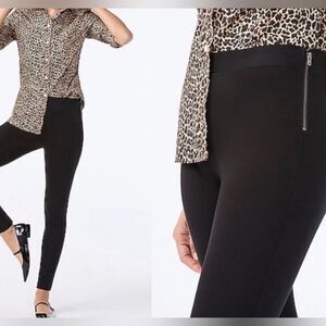 J Crew GiGi Pant Ponte Black With Side Zip Closure Size 6